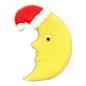 Preview: Ausstechform Weihnachtsmond , mit Mütze, 7 cm  Edelstahl, mit Innenprägung