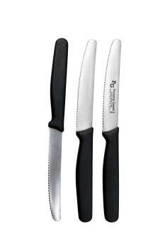 Preview: Solinger Besteckmesser schwarz mit Welle, 3 Stk. Im Set