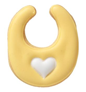 Ausstechform - Babylätzchen, 6 cm mit Innenprägung - Edelstahl