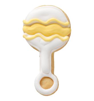 Ausstechform - Babyrassel, 7,5 cm mit Innenprägung - Edelstahl