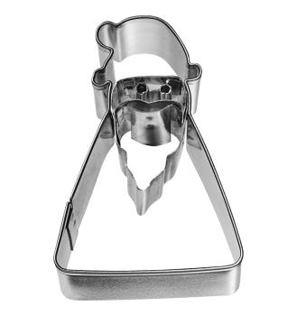 Weihnachtsmann, geometrisch, 6,5 cm mit Innenprägung - Edelstahl