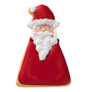 Weihnachtsmann, geometrisch, 6,5 cm mit Innenprägung - Edelstahl