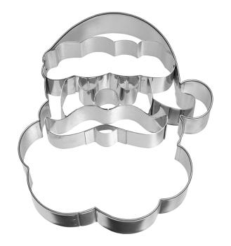 Weihnachtsmann - Gesicht, 10,5 cm mit Innenprägung - Edelstahl