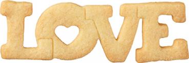 Ausstechform - Love Schriftzug - Edelstahl, mit Innenprägung - 11cm