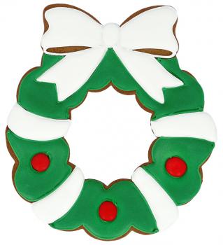 Ausstechform - Weihnachtskranz / Türkranz XXL,  18 cm mit Innenprägung - Edelstahl