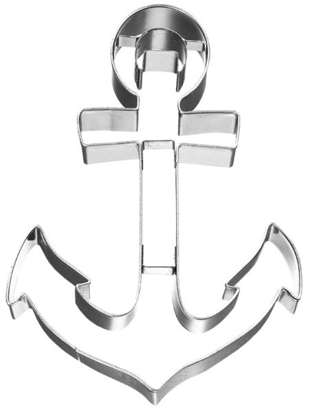 Ausstechform - Anker, 11 cm mit Innenprägung - Edelstahl