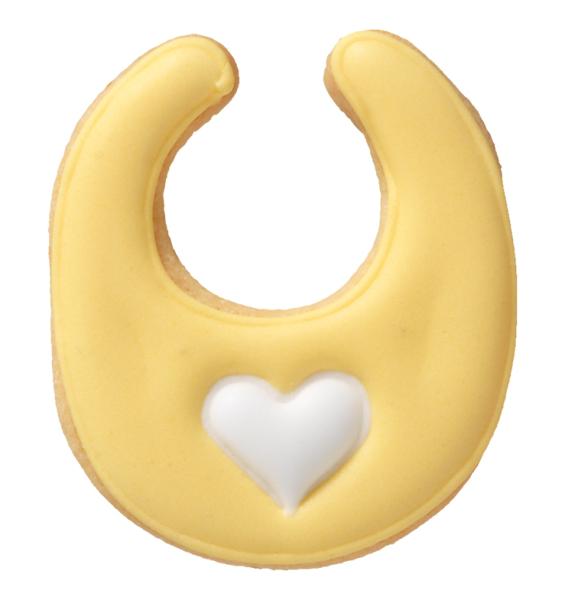 Ausstechform - Babylätzchen, 6 cm mit Innenprägung - Edelstahl