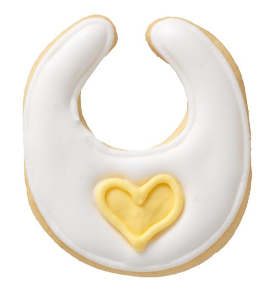 Ausstechform - Babylätzchen, 6 cm mit Innenprägung - Edelstahl