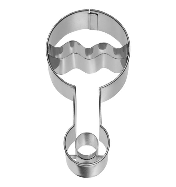 Ausstechform - Babyrassel, 7,5 cm mit Innenprägung - Edelstahl