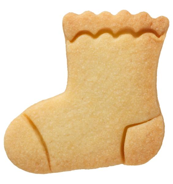Ausstechform - Baby - Socke, 6 cm mit Inenprägung - Edelstahl