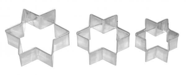 Stern - 3er Set - Edelstahl, 4 cm, 5 cm & 6 cm
