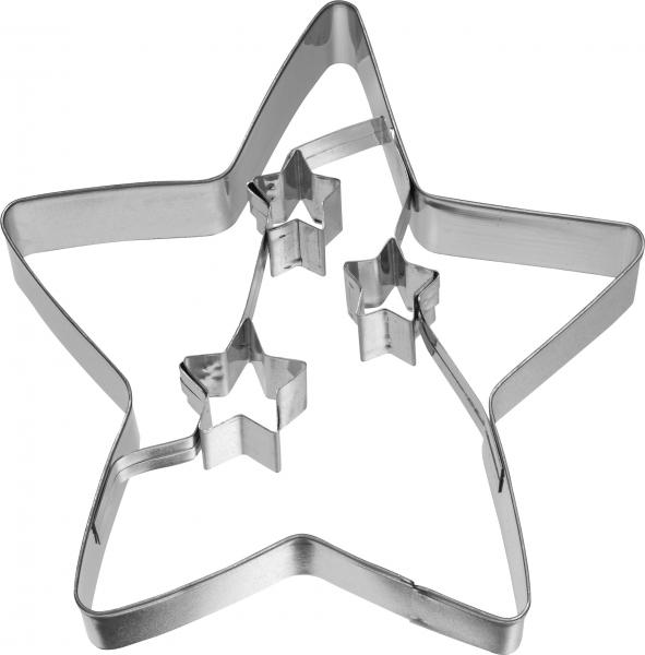Weihnachtsstern - Edelstahl, mit Innenprägung - 10,5 cm