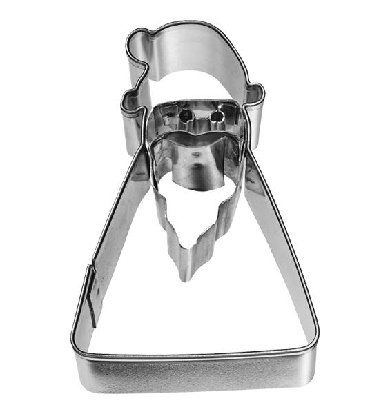 Weihnachtsmann, geometrisch, 6,5 cm mit Innenprägung - Edelstahl