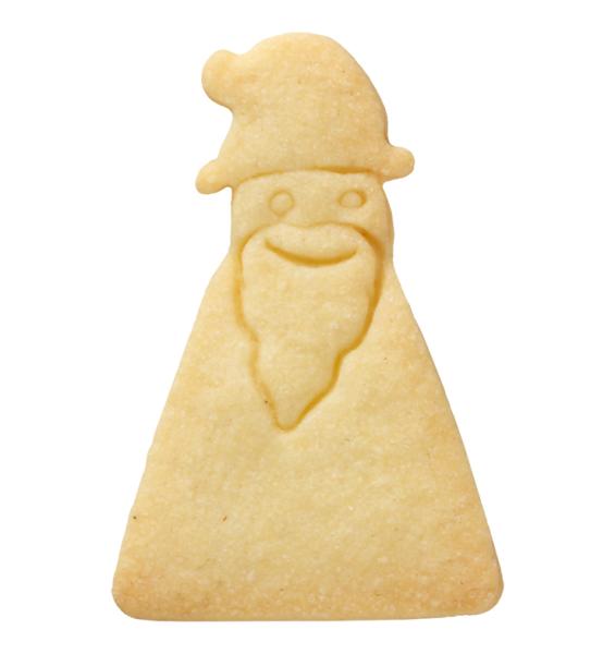 Weihnachtsmann, geometrisch, 6,5 cm mit Innenprägung - Edelstahl