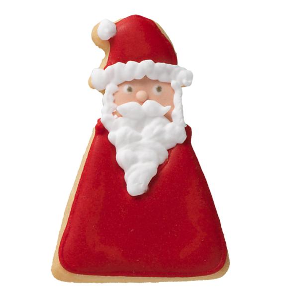 Weihnachtsmann, geometrisch, 6,5 cm mit Innenprägung - Edelstahl
