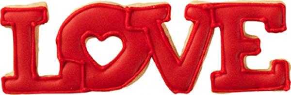Ausstechform - Love Schriftzug - Edelstahl, mit Innenprägung - 11cm