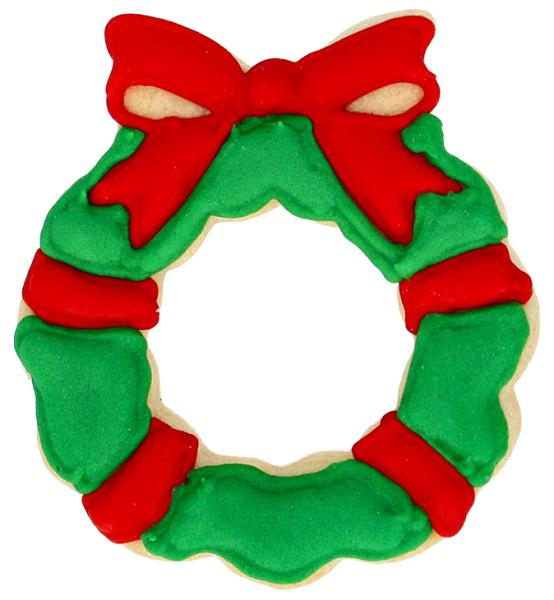 Ausstechform - Weihnachtskranz / Türkranz, 7,5 cm mit Innenprägung - Edelstahl
