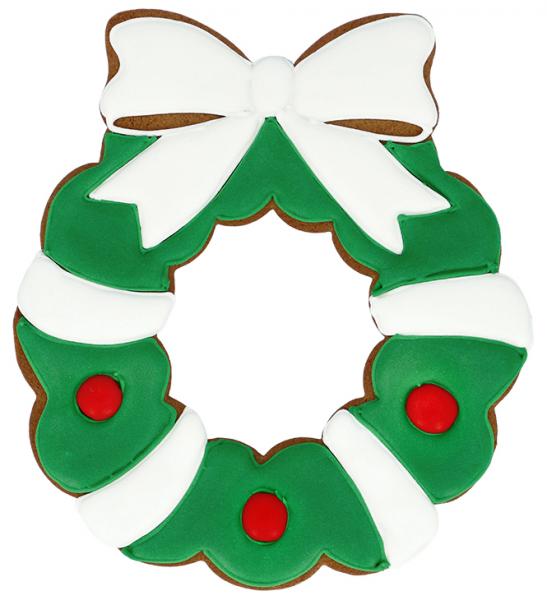 Ausstechform - Weihnachtskranz / Türkranz XXL,  18 cm mit Innenprägung - Edelstahl