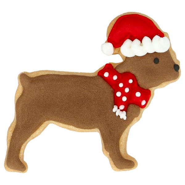 Ausstechform, Weihnachts- Bulldogge, 6 cm
