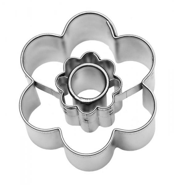 Ausstechform Blümchen - Blume, mit Innenprägung - Edelstahl, 4,5 cm