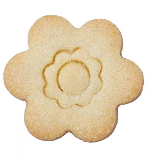 Ausstechform Blümchen - Blume, mit Innenprägung - Edelstahl, 4,5 cm
