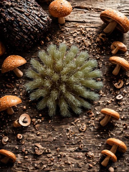 Pilzbürste Knauf, Holz und Naturborste